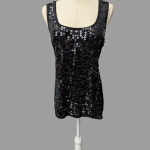 Eyeshadow Black Sequin Tank Top